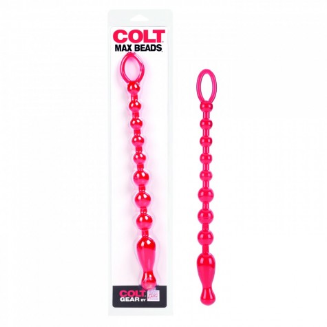 Красная анальная цепочка Colt Max Beads - 28 см.